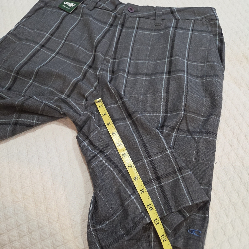 O'Neill Men's 38 Sterling Shorts Grey Plaid Chino Golf Casual - Picture 10 of 10